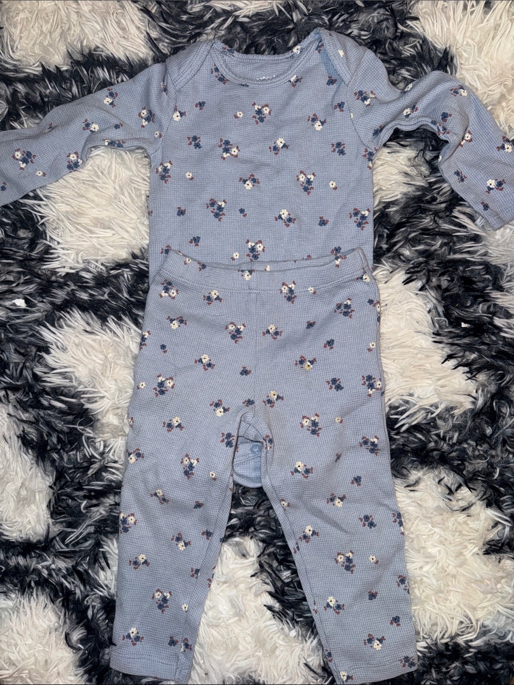 Carter's Light Blue Floral Long-Sleeve two piece set
